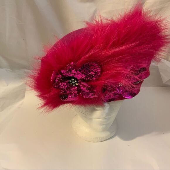 Mr Hi’s ClassicLadies Pillbox Hat Rhinestone Church Wedding Pink 57.5 cm